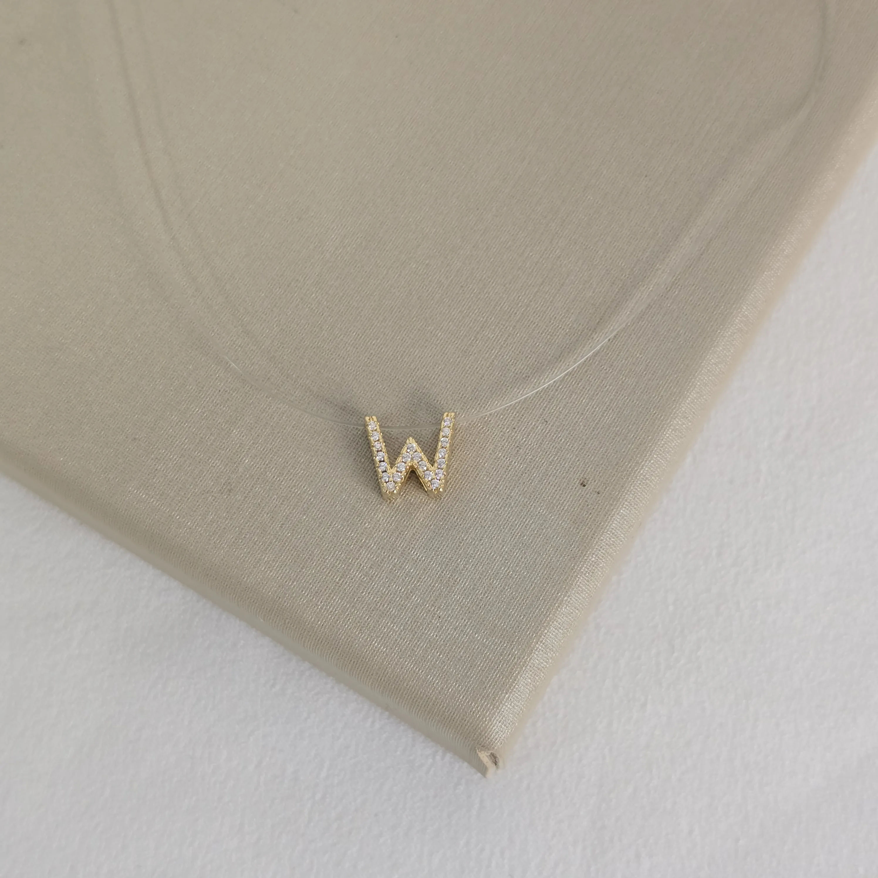 Colar Inicial Zircônia | Fio Nylon